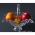 Clear Pressed glass basket with handle